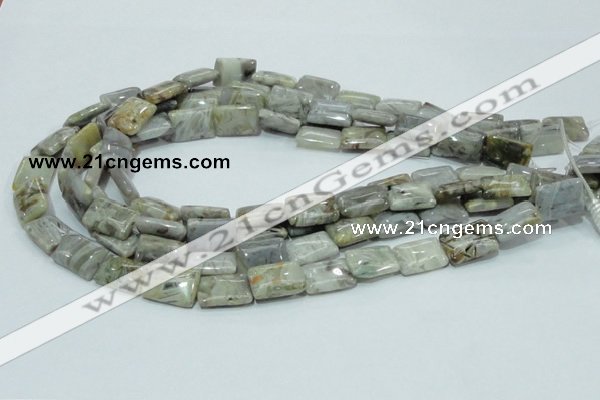 CAB86 15.5 inches 13*18mm rectangle silver needle agate gemstone beads