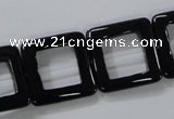 CAB862 15.5 inches 20*20mm square black agate gemstone beads wholesale