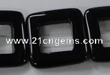 CAB863 15.5 inches 28*28mm square black agate gemstone beads wholesale