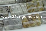 CAB87 15.5 inches 15*20mm rectangle silver needle agate gemstone beads