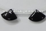 CAB871 14*20mm top-drilled triangle black agate gemstone beads wholesale