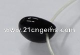 CAB872 22*22mm top-drilled teardrop black agate gemstone beads wholesale