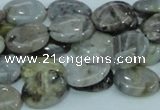 CAB90 15.5 inches 12*16mm oval silver needle agate gemstone beads