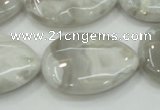 CAB910 15.5 inches 22*30mm flat teardrop natural crazy agate beads