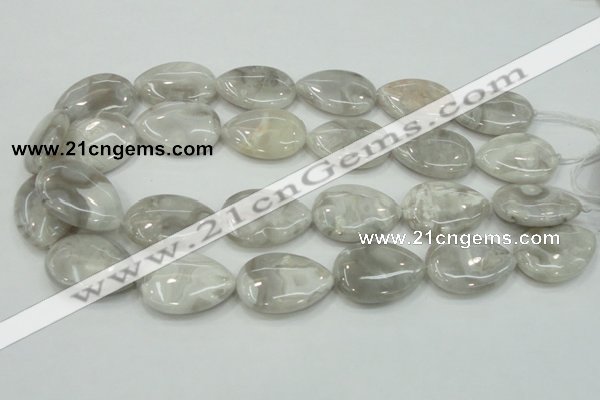 CAB910 15.5 inches 22*30mm flat teardrop natural crazy agate beads