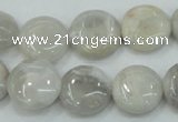 CAB915 15.5 inches 15mm flat round natural crazy agate beads wholesale