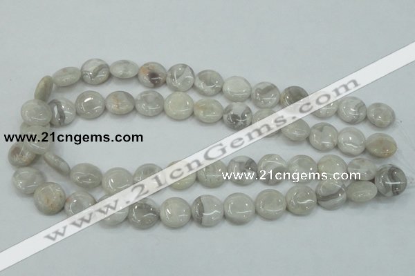 CAB915 15.5 inches 15mm flat round natural crazy agate beads wholesale