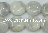 CAB916 15.5 inches 20mm flat round natural crazy agate beads wholesale