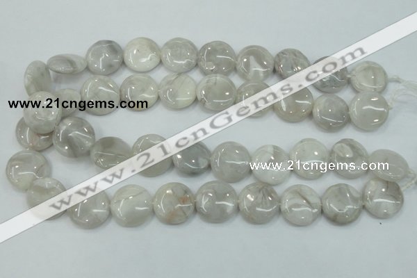 CAB916 15.5 inches 20mm flat round natural crazy agate beads wholesale