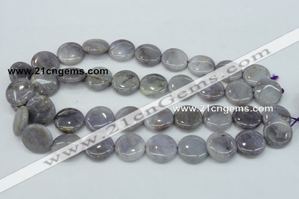 CAB925 15.5 inches 20mm coin natural purple agate beads wholesale