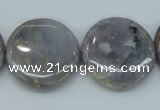 CAB926 15.5 inches 25mm coin natural purple agate beads wholesale