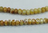 CAB932 15.5 inches 4*6mm rondelle yellow crazy lace agate beads