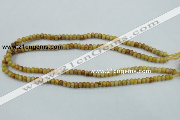 CAB932 15.5 inches 4*6mm rondelle yellow crazy lace agate beads