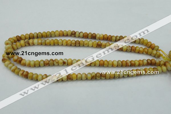 CAB933 15.5 inches 5*8mm rondelle yellow crazy lace agate beads
