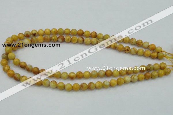 CAB934 15.5 inches 8mm round yellow crazy lace agate beads wholesale