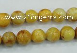 CAB935 15.5 inches 10mm round yellow crazy lace agate beads wholesale