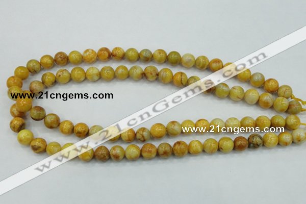 CAB935 15.5 inches 10mm round yellow crazy lace agate beads wholesale