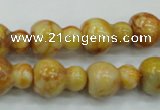 CAB938 15.5 inches 13*18mm calabash yellow crazy lace agate beads