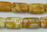 CAB943 15.5 inches 13*18mm rectangle yellow crazy lace agate beads