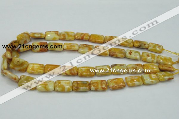 CAB943 15.5 inches 13*18mm rectangle yellow crazy lace agate beads