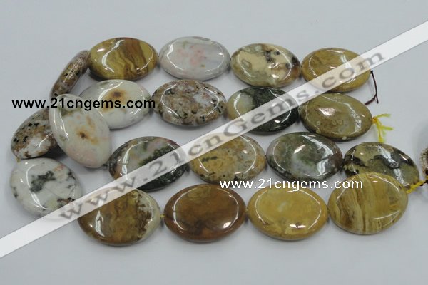 CAB952 15.5 inches 30*40mm oval ocean agate gemstone beads