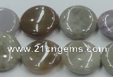 CAB955 15.5 inches 20mm flat round ocean agate gemstone beads