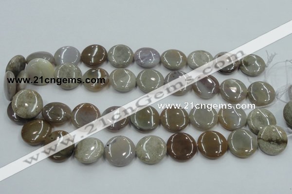 CAB955 15.5 inches 20mm flat round ocean agate gemstone beads