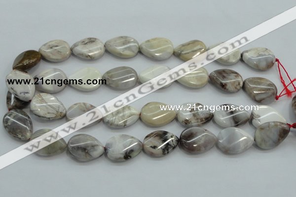 CAB962 15.5 inches 18*25mm twisted teardrop ocean agate gemstone beads