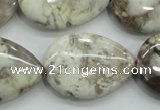 CAB963 15.5 inches 22*30mm flat teardrop ocean agate gemstone beads