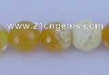 CAB966 15.5 inches 6mm faceted round fire crackle agate beads