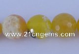 CAB967 15.5 inches 8mm faceted round fire crackle agate beads