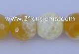 CAB968 15.5 inches 10mm faceted round fire crackle agate beads