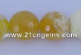 CAB969 15.5 inches 12mm faceted round fire crackle agate beads