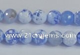 CAB972 15.5 inches 6mm faceted round fire crackle agate beads