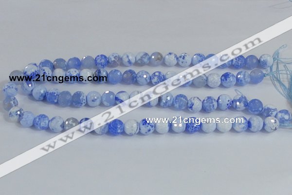 CAB972 15.5 inches 6mm faceted round fire crackle agate beads