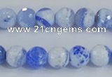 CAB973 15.5 inches 8mm faceted round fire crackle agate beads