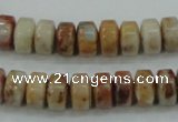 CAB975 15.5 inches 6*10mm rondelle Morocco agate beads wholesale