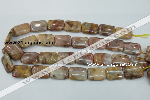 CAB979 15.5 inches 18*25mm rectangle Morocco agate beads wholesale