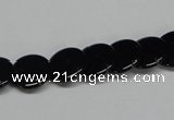 CAB981 15.5 inches 12mm flat round black agate gemstone beads wholesale