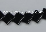 CAB984 15.5 inches 12*12mm rhombic black agate gemstone beads wholesale