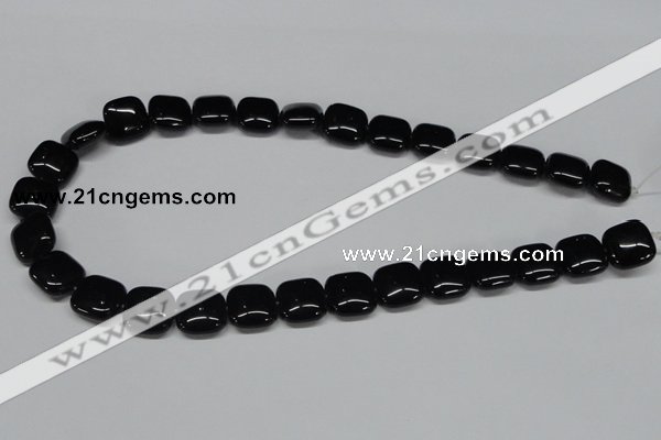 CAB986 15.5 inches 14*14mm square black agate gemstone beads wholesale