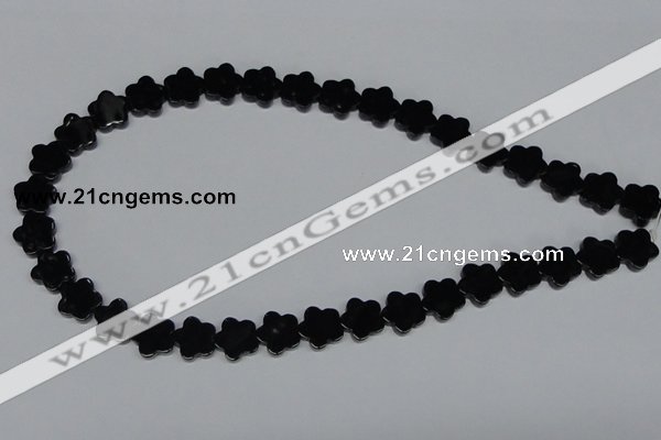 CAB988 15.5 inches 12*12mm star black agate gemstone beads wholesale