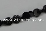 CAB992 15.5 inches 8*8mm curved moon black agate gemstone beads