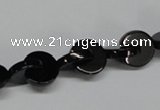 CAB993 15.5 inches 10*10mm curved moon black agate gemstone beads