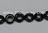 CAB995 15.5 inches 10mm donut black agate gemstone beads wholesale