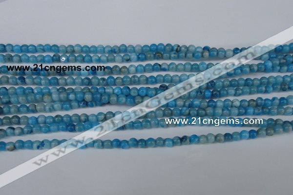 CAB998 15.5 inches 4mm round blue crazy lace agate beads