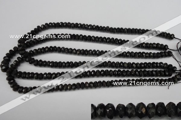 CAE32 15.5 inches 4*8mm faceted rondelle astrophyllite beads wholesale