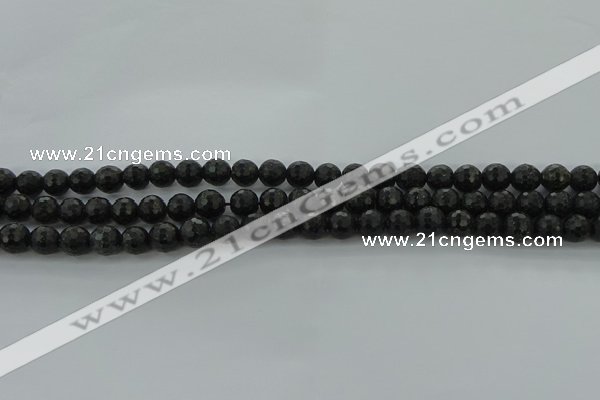 CAE35 15.5 inches 6mm faceted round astrophyllite beads wholesale