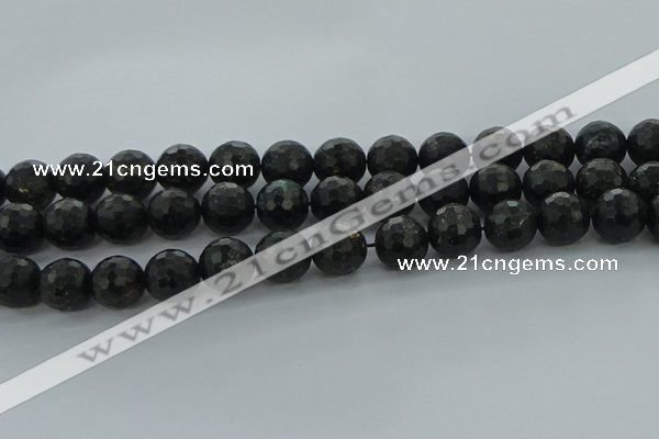 CAE39 15.5 inches 14mm faceted round astrophyllite beads wholesale