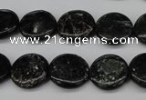 CAE46 15.5 inches 15mm flat round astrophyllite beads wholesale